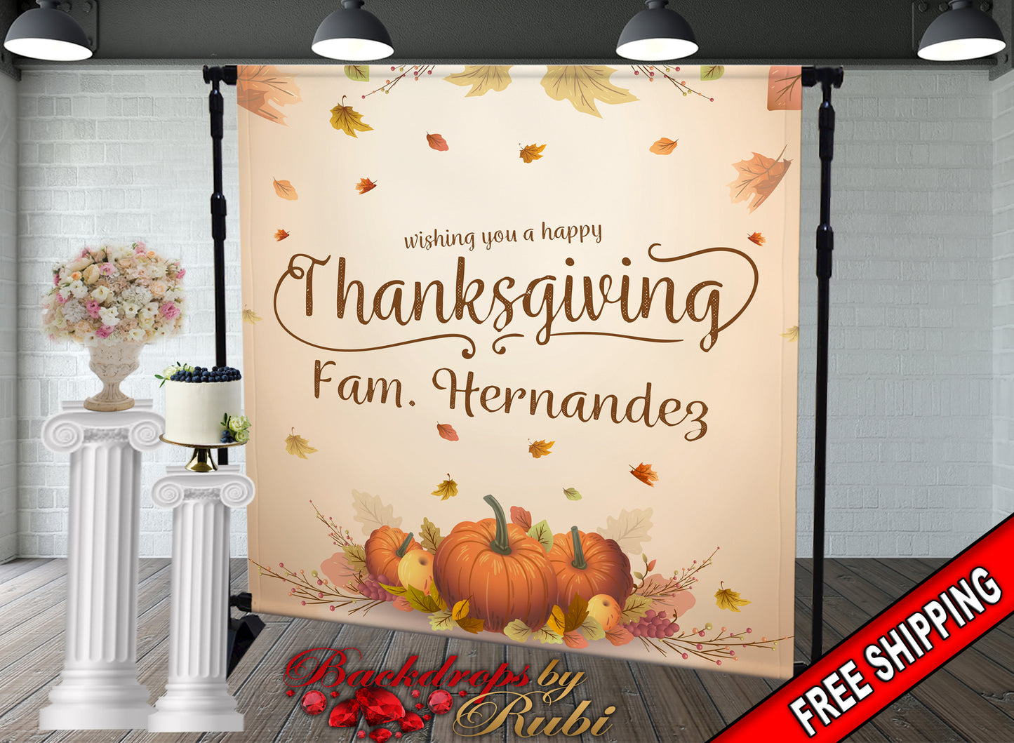Thanksgiving Backdrop, Autumn Fall Backdrop, Fall Banner, Fall Birthday Backdrop, Fall Baby Shower Backdrop, Little Pumpkin Baby Shower