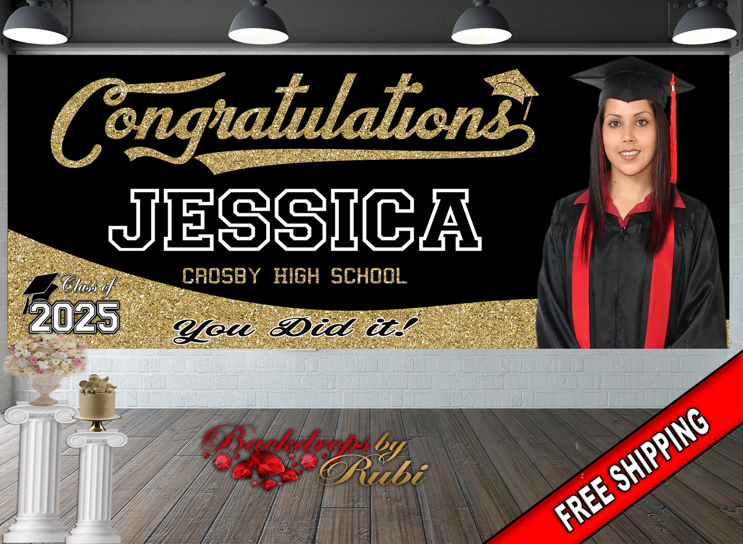 Graduation Banner, Graduation Garage Banner, Class of 2025 Banner, Class of 2025 Photo Banner, Graduation Senior Prom Banner, Graduation