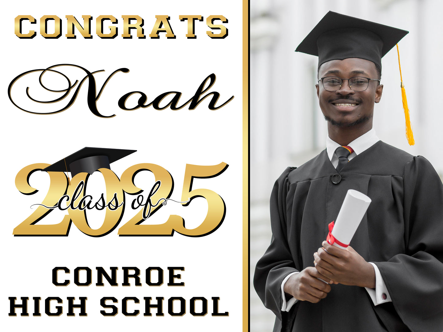 Graduation Yard Sign, Graduation Yard Sign with H-Stake, Graduation Sign, Class of 2025 Yard Sign, Senior Yard Sign, High School Yard Sign