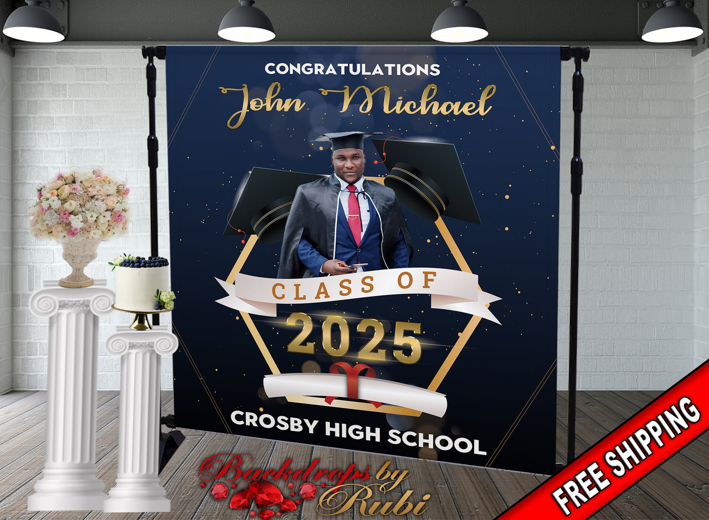 Graduation Backdrop, Prom, Graduation Photo Booth, Class of 2025 Backdrop, Class of 2025 Step and Repeat, Graduation Senior Prom Banner, Class of 2025