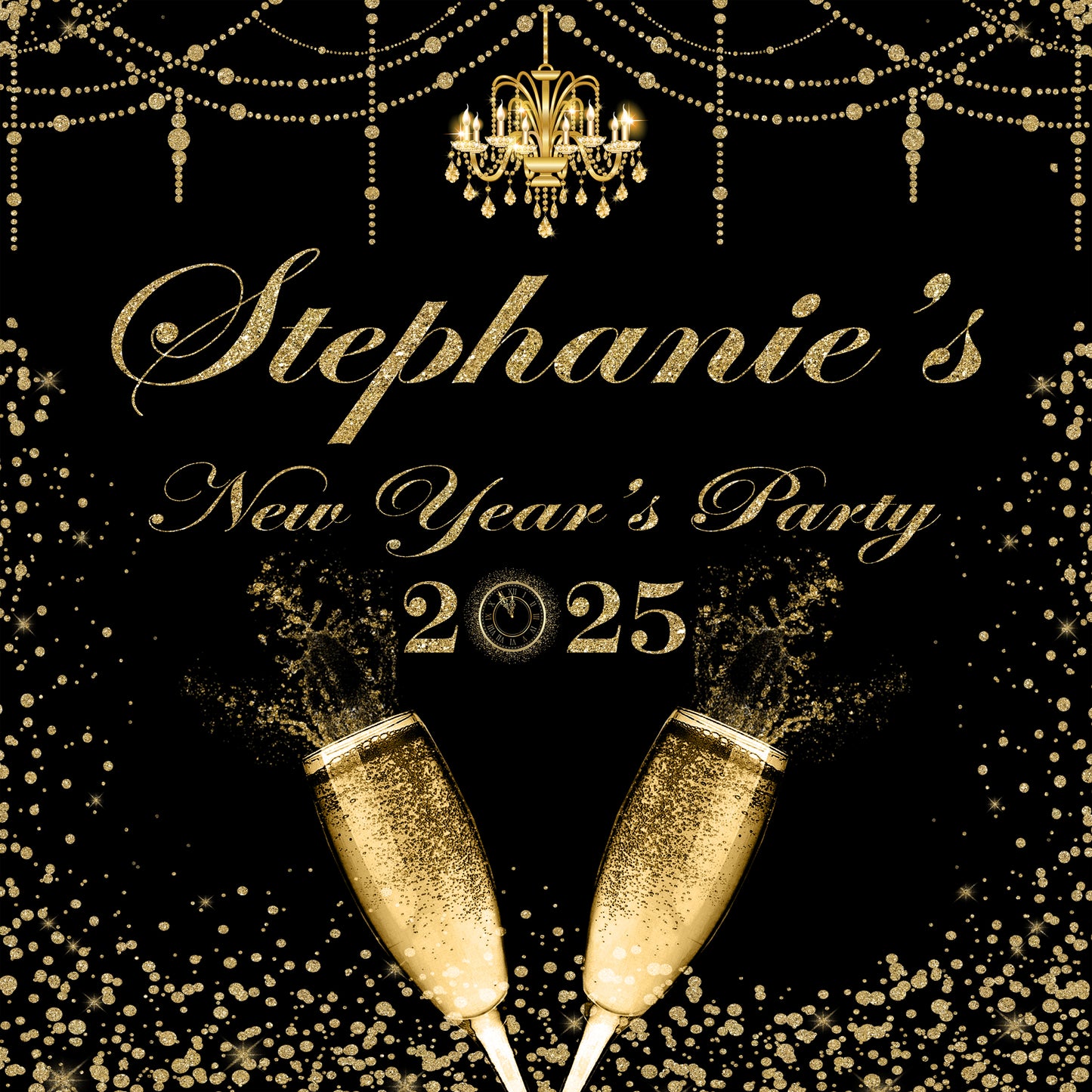 New Year's Step and Repeat Backdrop, New Year's Backdrop, New Year's Banner, 2025 Backdrop, 2025 Banner, New Years, Holiday Backdrops, 2025