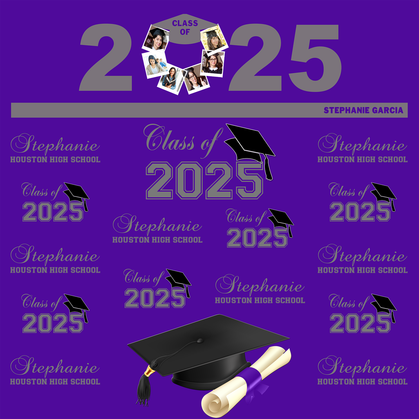 Graduation Backdrop, Sweet 16, Graduation Photo Booth, Class of 2025 Backdrop, Class of 2025 Step and Repeat, Graduation Senior Prom Banner, Class of 2025