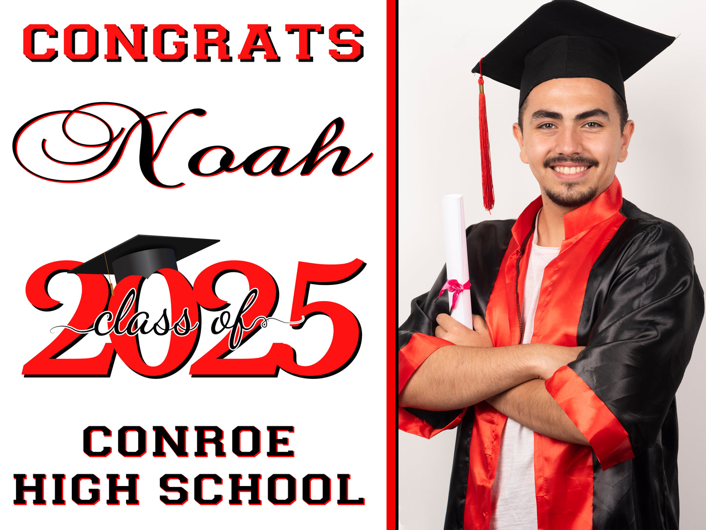 Graduation Yard Sign, Graduation Yard Sign with H-Stake, Graduation Sign, Class of 2025 Yard Sign, Senior Yard Sign, High School Yard Sign