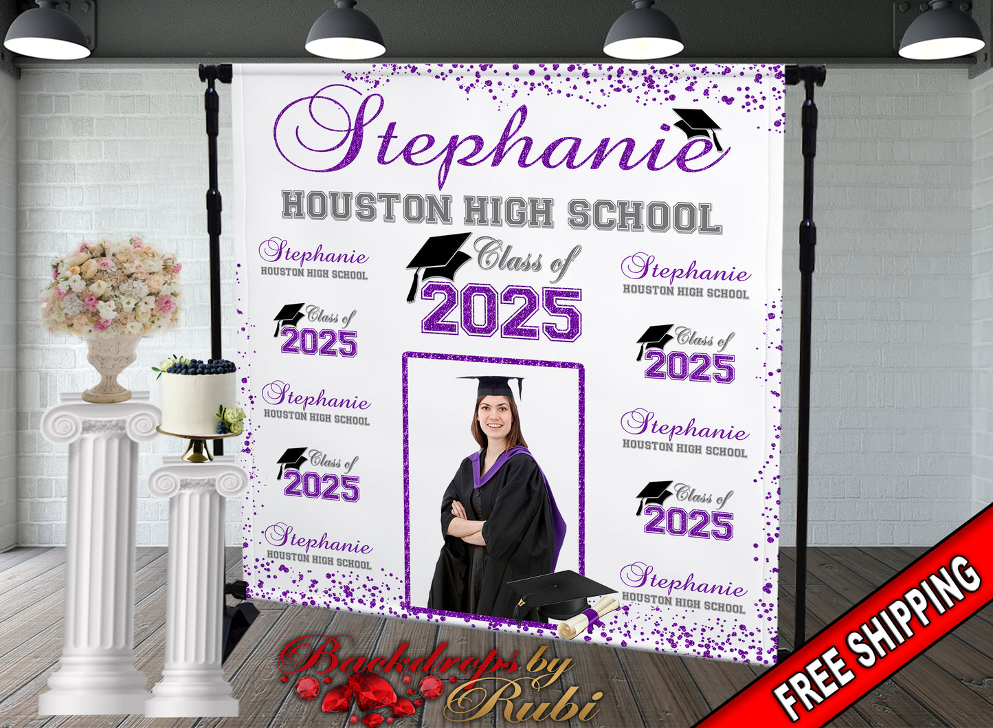 Graduation Backdrop, Prom, Graduation Photo Booth, Class of 2025 Backdrop, Class of 2025 Step and Repeat, Graduation Senior Prom Banner, Class of 2025