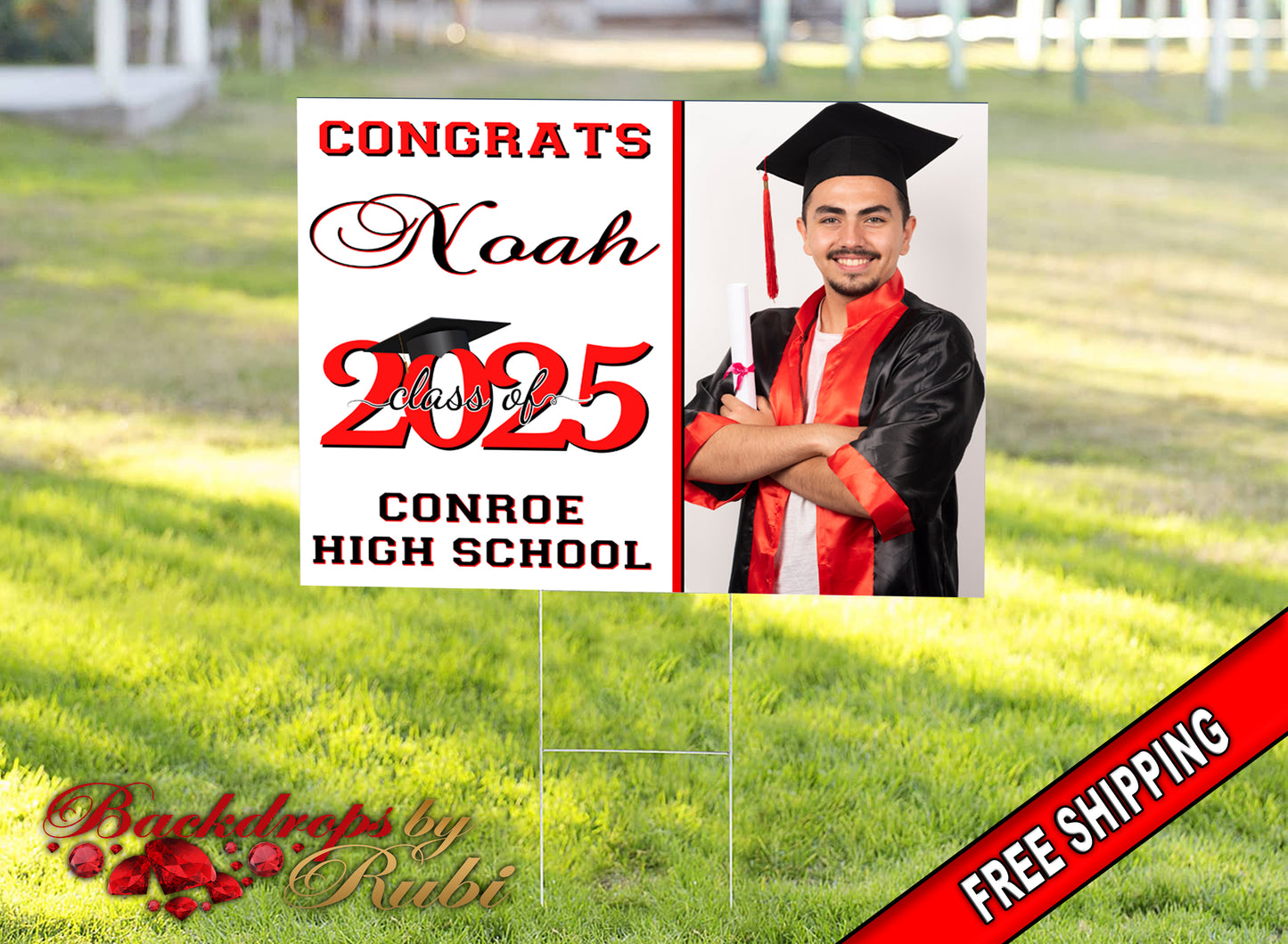 Graduation Yard Sign, Graduation Yard Sign with H-Stake, Graduation Sign, Class of 2025 Yard Sign, Senior Yard Sign, High School Yard Sign