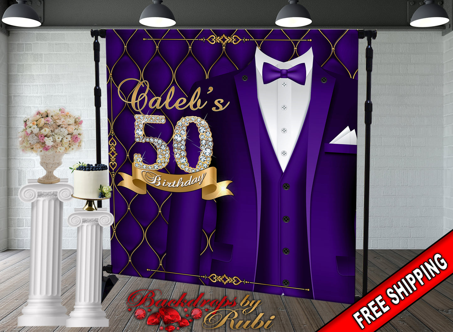 Classic Man Birthday Backdrop, Classic Man Step and Repeat Backdrop, 30th Birthday, 40th, 50th, 60th Backdrop, Classic Man Blue Backdrop