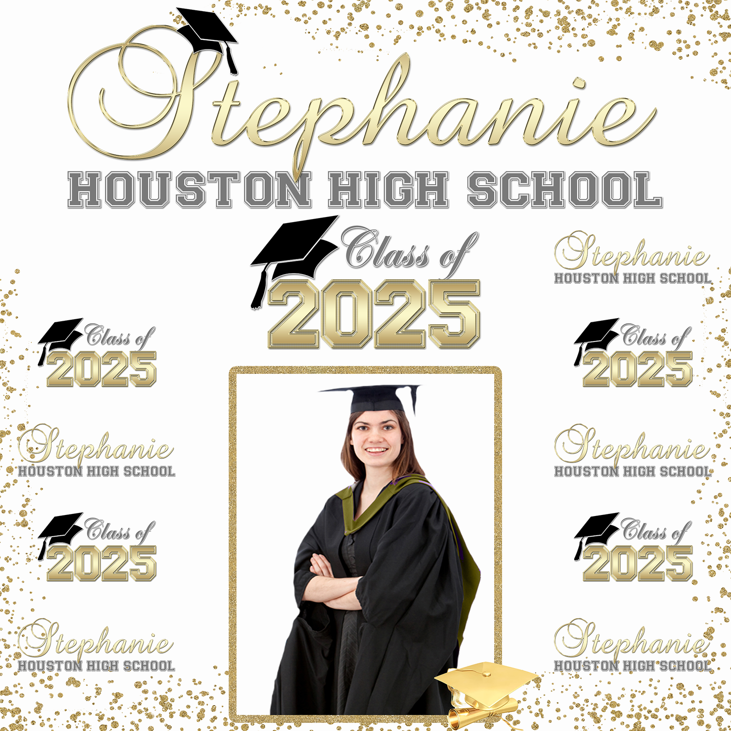 Graduation Backdrop, Sweet 16, Graduation Photo Booth, Class of 2025 Backdrop, Class of 2025 Step and Repeat, Graduation Senior Prom Banner, Class Of 2025