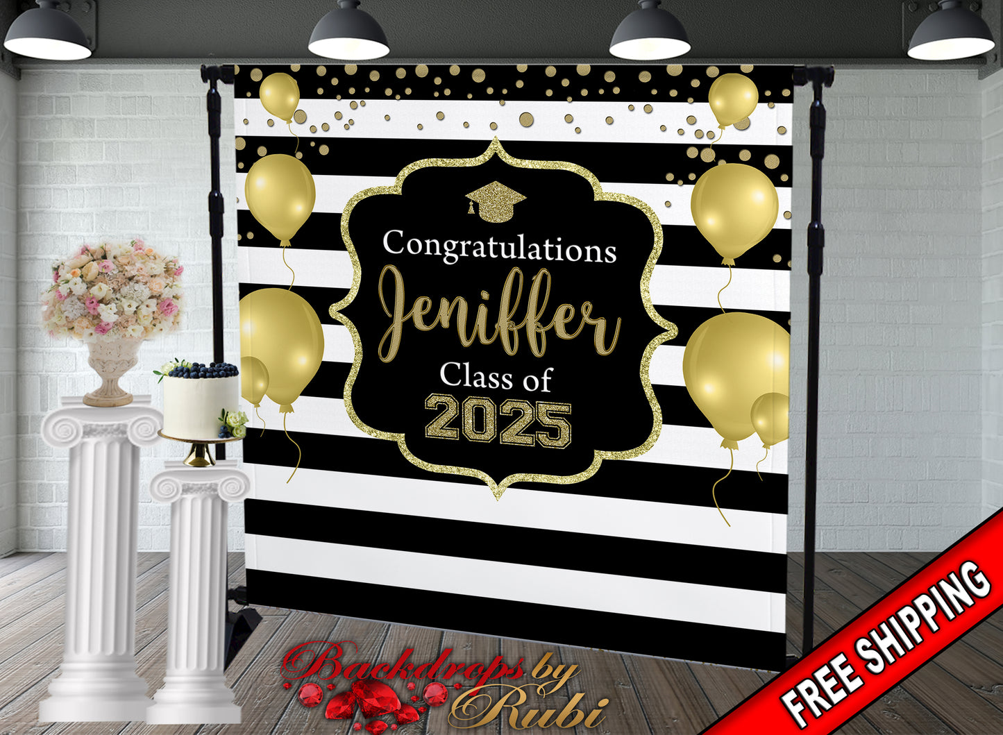 Graduation Backdrop, Prom, Graduation Photo Booth, Class of 2025 Backdrop, Class of 2025 Step and Repeat, Graduation Senior Prom Banner, Class of 2025