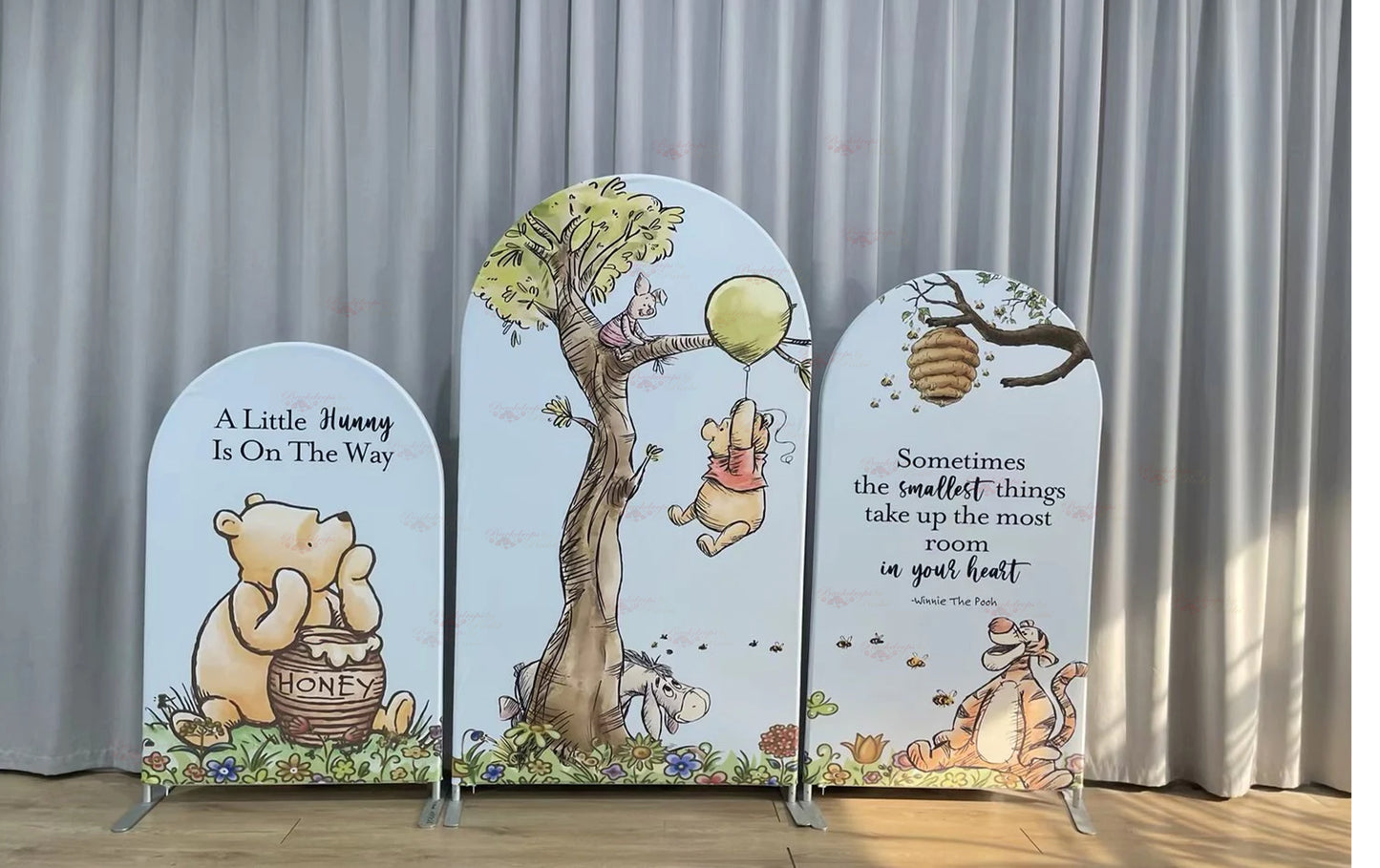 Arched Winnie the Pooh Banner, Arched Chiara Winnie the Pooh Banner, Winnie the Pooh Baby Shower Backdrop, Chiara Winnie the Pooh Backdro