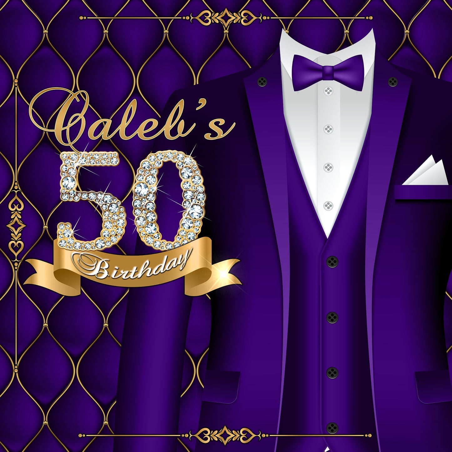 Classic Man Birthday Backdrop, Classic Man Step and Repeat Backdrop, 30th Birthday, 40th, 50th, 60th Backdrop, Classic Man Blue Backdrop