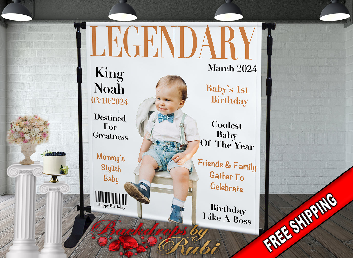 Magazine Baby Cover Backdrop, Magazine Cover Birthday, Magazine Cover Banner, Magazine Baby Birthday Backdrop, Magazine Baby Backdrop