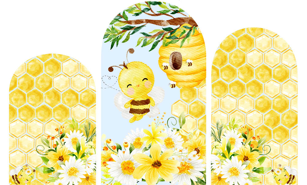 Bee Arched, Arched Chiara Bee Banner, Bee Baby Shower Backdrop, Chiara Bee, Bee Baby Shower Arch Cover Chiara Backdrop Honey Bee, Honey Bee