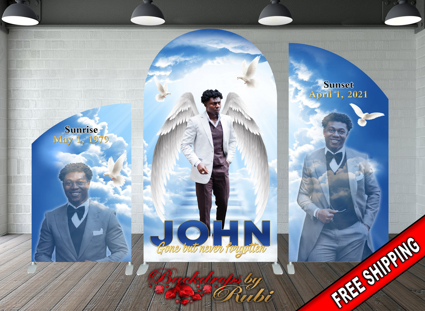 Arched Memorial Backdrop, Funeral Backdrop, In Loving Memory backdrop, Memorial Banner, Happy Heavenly Birthday, Memorial Chiara Backdrop