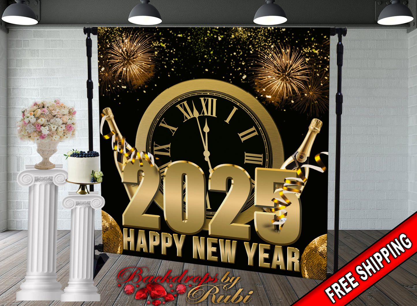 New Year's Eve Party Photo Booth, New Year's Backdrop, New Year's Banner, 2025 Backdrop, 2025 Banner, New Years, Holiday Backdrops, 2025
