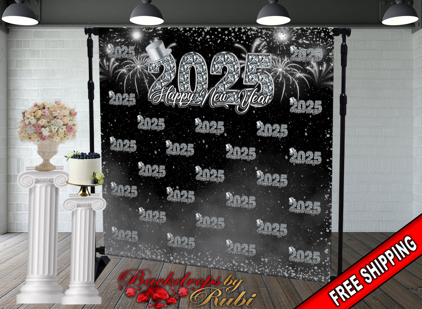 New Year's Eve Party Photo Booth, New Year's Backdrop, New Year's Banner, 2025 Backdrop, 2025 Banner, New Years, Holiday Backdrops, 2025