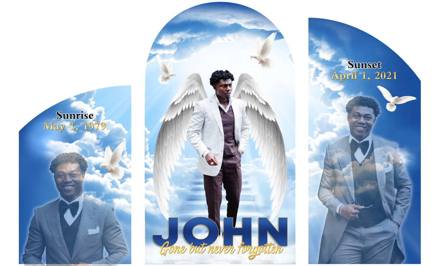 Arched Memorial Backdrop, Funeral Backdrop, In Loving Memory backdrop, Memorial Banner, Happy Heavenly Birthday, Memorial Chiara Backdrop