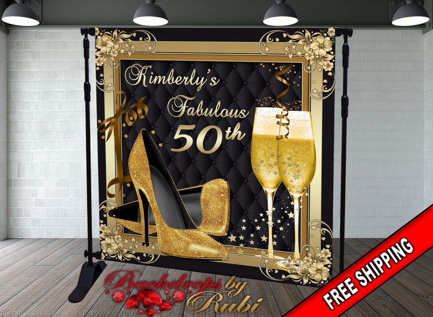 High Heels Backdrop, High Heels Birthday Backdrop, High Heel Shoe Stiletto Backdrop, Fabulous Birthday Backdrop, High Heels Glitter Gold
