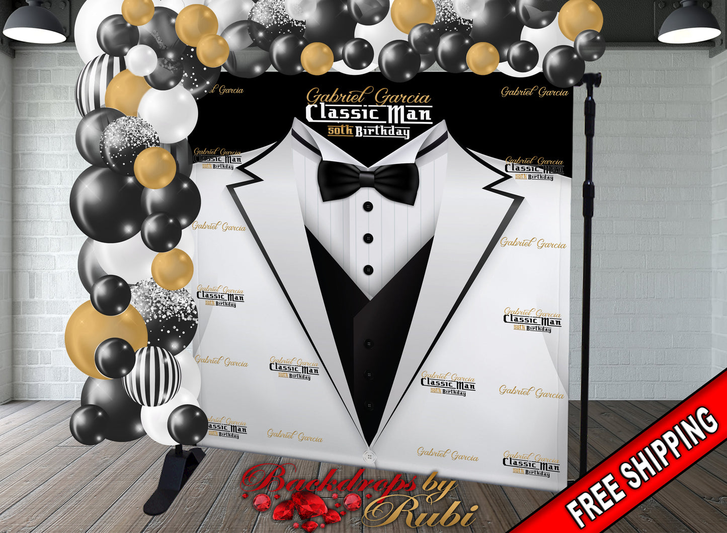 Classic Man Birthday Backdrop, Classic Man Step and Repeat Backdrop, 30th Birthday, 40th, 50th, 60th Backdrop, Men's Birthday Backdrop, Renaissance Man backdrop