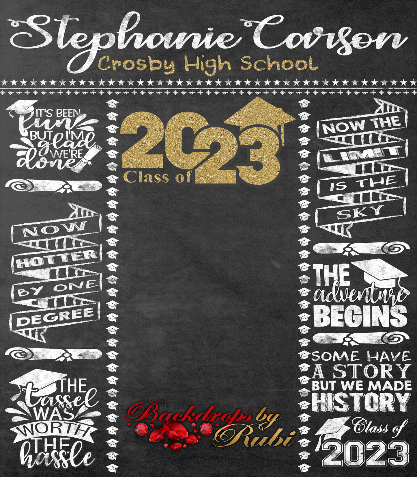 Chalkboard Graduation Backdrop, Graduation Backdrop, Graduation Photo Booth, Class of 2025 Backdrop, Graduation Senior Prom Banner