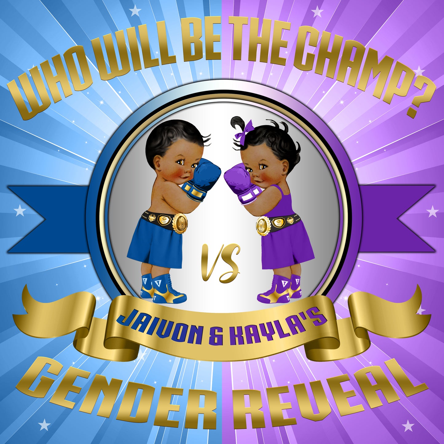 Boxing Gender Reveal Backdrop, Gender Reveal Boxing , Gender Reveal backdrop, Boy Or Girl, Gender Reveal Prince or Princess, Baby Boxer