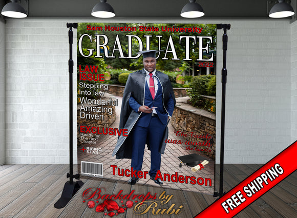 Magazine Cover Backdrop, Magazine Graduation, Magazine Class of 2024, Magazine Senior Prom Backdrop, Graduation Backdrop, Graduation Banner
