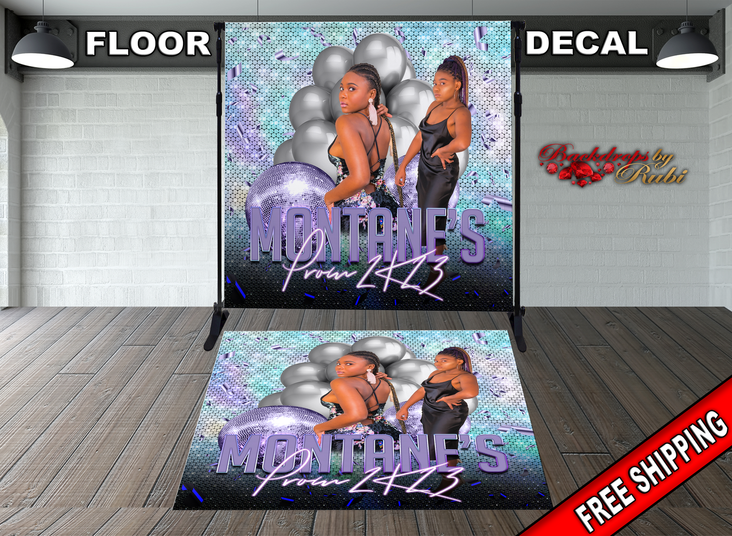 Birthday Floor Decal, Birthday Floor Sticker, Prom Decal, Photo Birthday Decal, Graduation Floor Decal, Birthday Vinyl, Sweet 16 Floor Decal