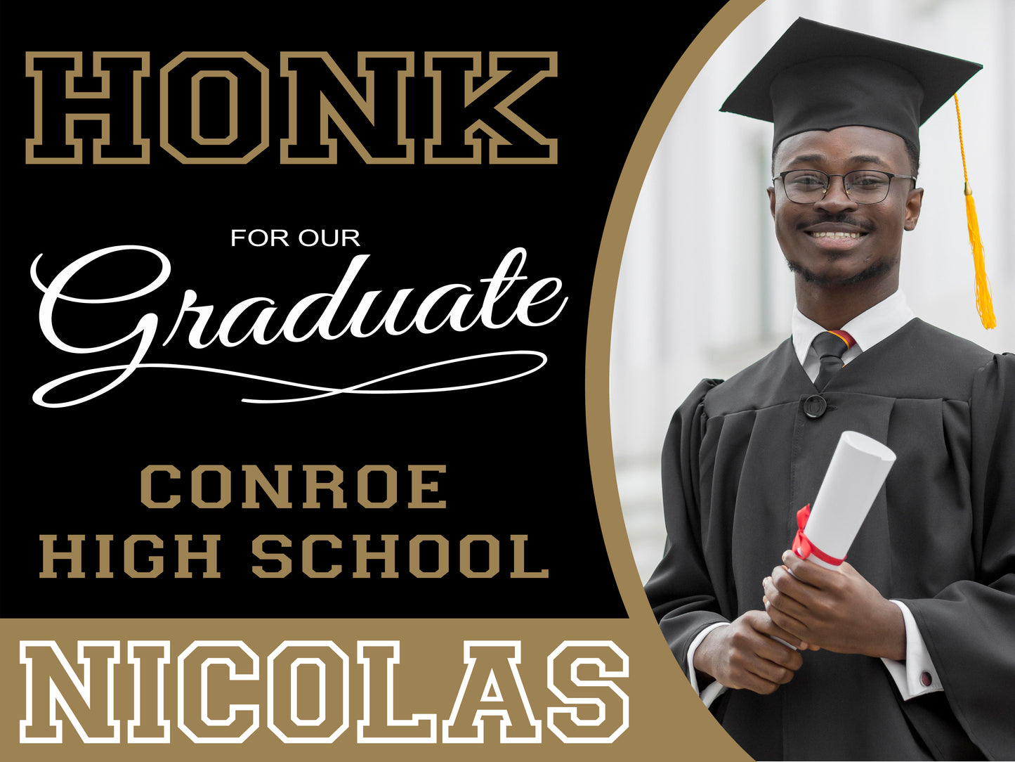 Graduation Yard Sign, Graduation Yard Sign with H-Stake, Graduation Sign, Class of 2025 Yard Sign, Senior Yard Sign, High School Yard Sign