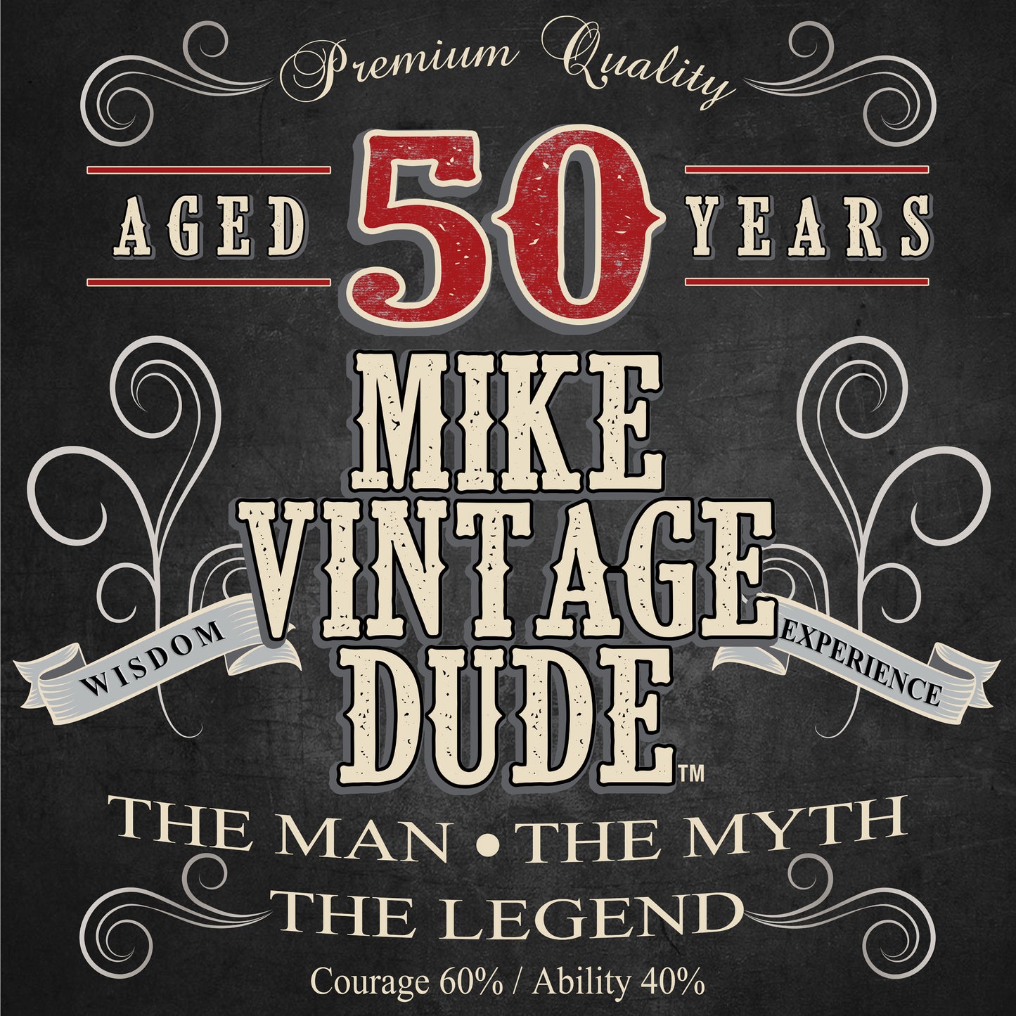 Vintage Dude Floor Decal, Vintage Dude Floor Sticker, 50th Birthday Decal, Aged to Perfection Decal, Birthday Decal, Vintage Dude Birthday