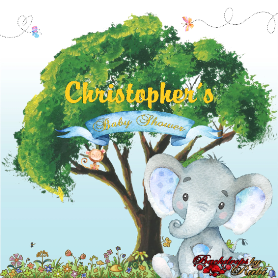 Elephant Backdrop, Elephant banner, Elephant Safari Baby Shower Backdrop, It's a Boy Elephant, Safari Backdrop Baby shower