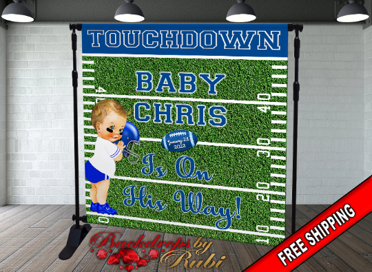 Baby Football Backdrop, Football Backdrop, Baby Shower Football Backdrop, Touchdown Football backdrop, Football Field Backdrop, Prince