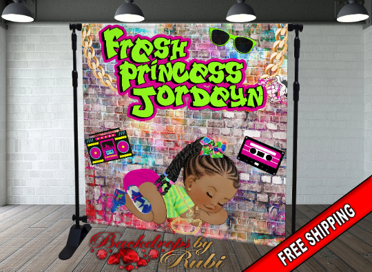 Fresh Prince Baby Shower Backdrop, Fresh Prince Birthday Backdrop, Graffiti Backdrop, Graffiti Gender Reveal Backdrop, Graffiti Baby Shower
