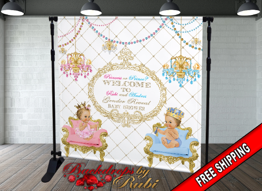 Gender Reveal Backdrop, Gender Reveal Banner Gender Reveal Party Backdrop, Gender Reveal, Boy Or Girl, Gender Reveal Prince or Princess
