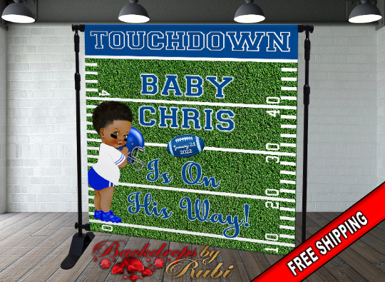 Baby Football Backdrop, Football Backdrop, Baby Shower Football Backdrop, Touchdown Football backdrop, Football Field Backdrop, Prince