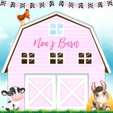 Barn backdrop, Farm Backdrop, Farm Yard birthday, Farm First Birthday, Moo, Pink Farm Birthday, Pink Farm Backdrop, Cow Girl, Giddy Up