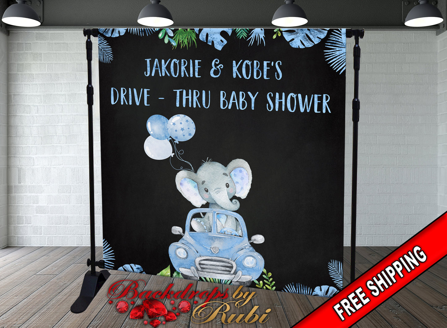 Elephant Backdrop, Elephant Drive-Thru Backdrop, Elephant Safari, Baby Shower Drive-Thru Backdrop, Baby Shower Backdrop, Drive-Thru Safari