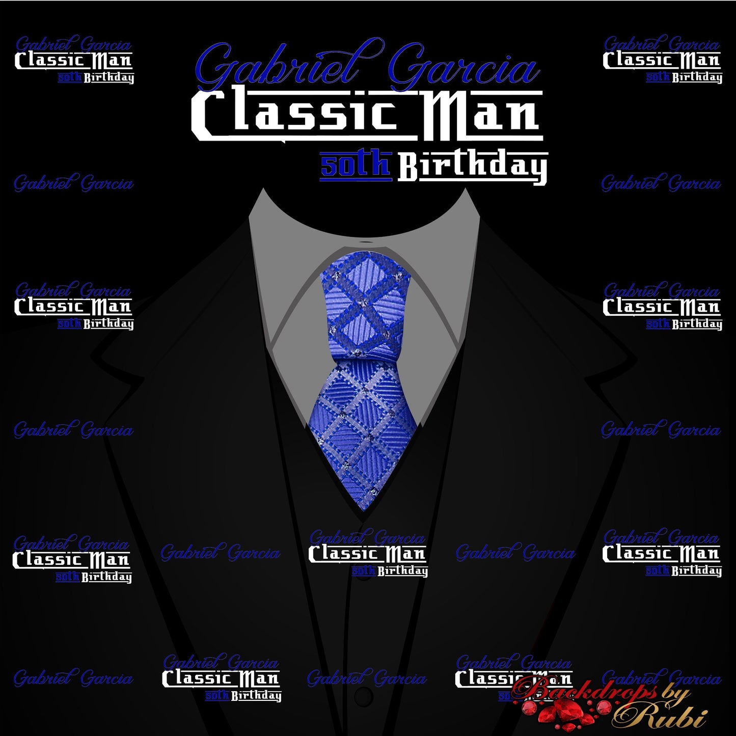 Classic Man Birthday Backdrop, Classic Man Step and Repeat Backdrop, 30th Birthday, 40th, 50th, 60th Backdrop, Men's Birthday Backdrop