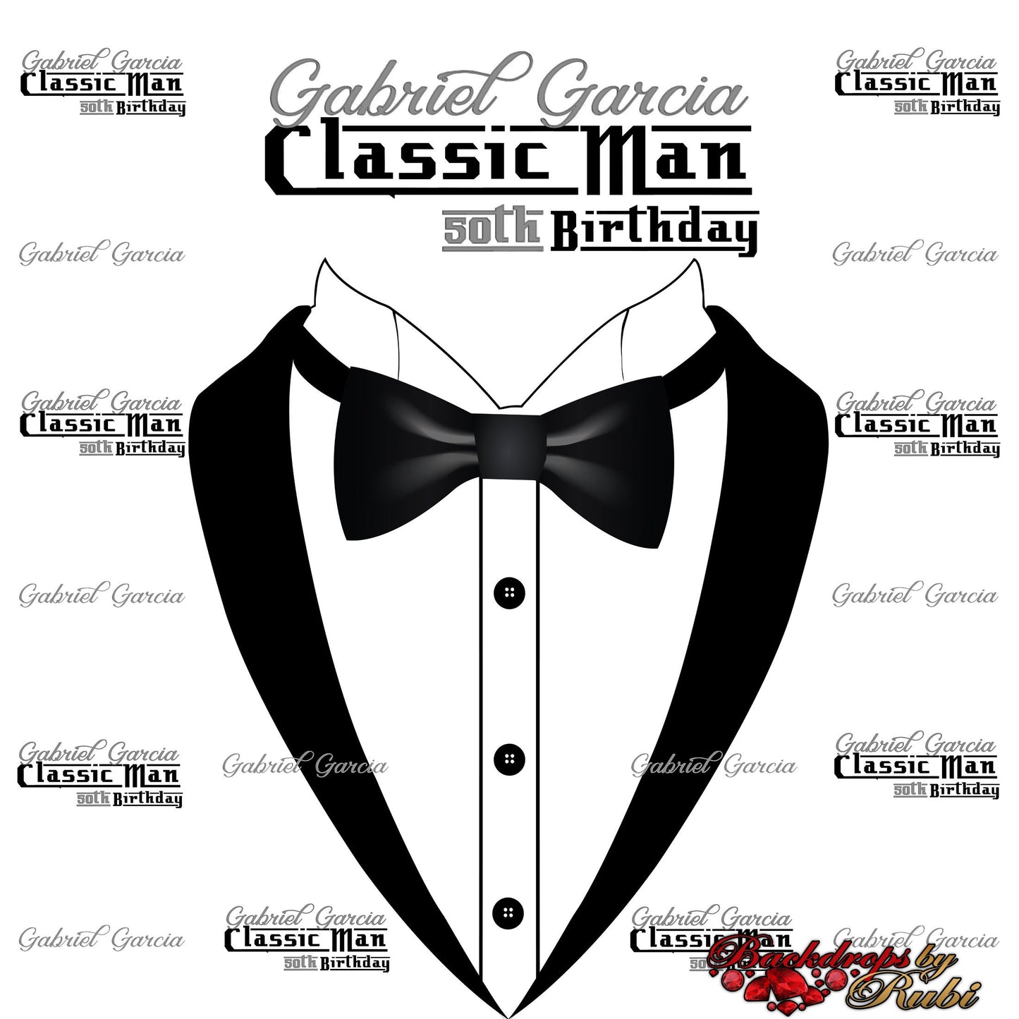 Classic Man Birthday Backdrop, Classic Man Step and Repeat Backdrop, 30th Birthday, 40th, 50th, 60th Backdrop, Men's Birthday Backdrop