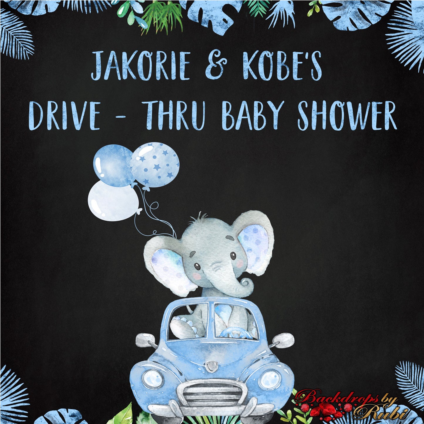Elephant Backdrop, Elephant Drive-Thru Backdrop, Elephant Safari, Baby Shower Drive-Thru Backdrop, Baby Shower Backdrop, Drive-Thru Safari