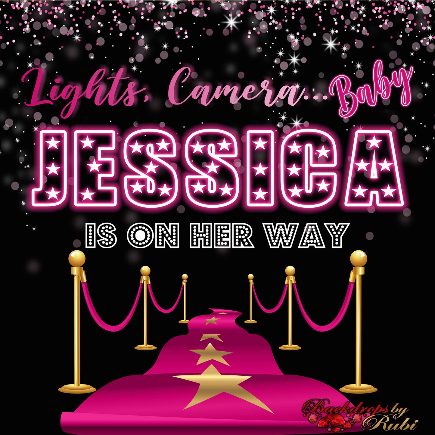 Hollywood Backdrop, Hollywood Banner, Hollywood Birthday Backdrop, Red Carpet Backdrop, Hollywood Photo Backdrop, Hollywood Baby Shower