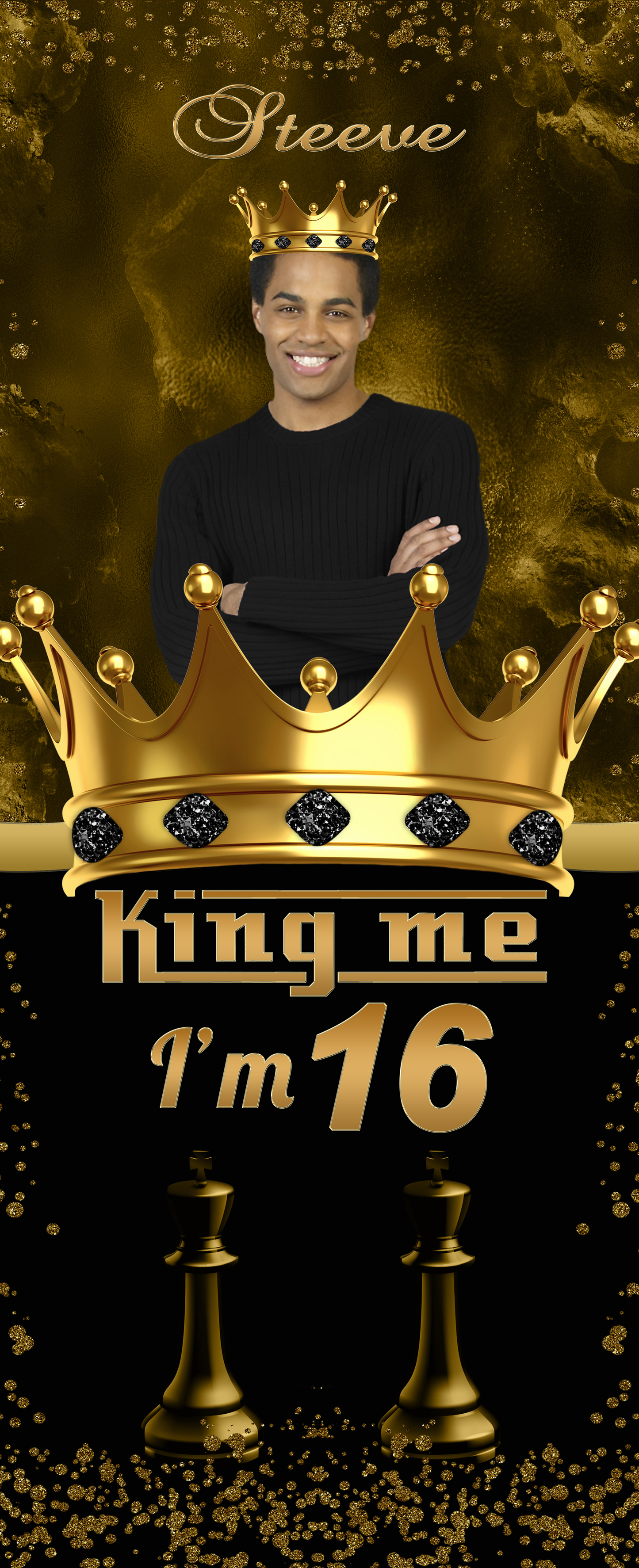 The King Men's Birthday Retractable, The king Banner, The King Retractable Banner, The King Roll Up Banner, The King Retractable Banner