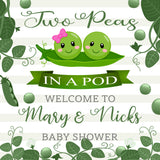 Two Peas in a Pod Backdrop, Two Peas in a Pod Banner, Sweet Peas in a Pot Twin Baby Shower, Two Peas in a Pod Baby Shower, 2 Peas In A Pod