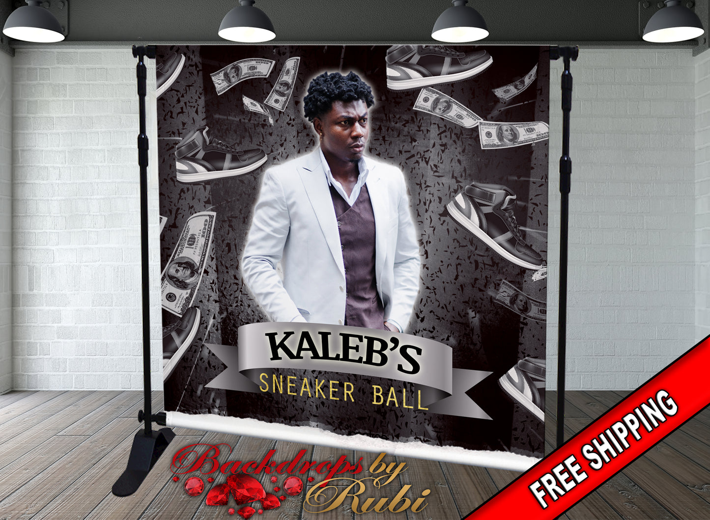 Sneaker ball Backdrop, Sneakers, Sneaker party, 50th Birthday Backdrop, Men's Backdrop, Men's Birthday Backdrop, 30th Birthday, Men's 50th birthday Backdrop, 40th Birthday Backdrop