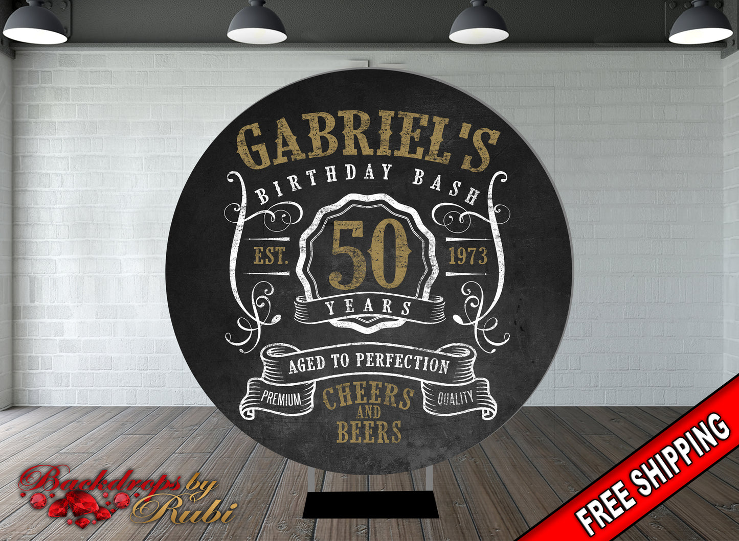 Men's Round Backdrop, Men's Birthday Round Backdrop, Vintage Men Round Backdrop, Aged to Perfection, 40th, 50th, 60th Backdrop, Classic Man Round Backdrop