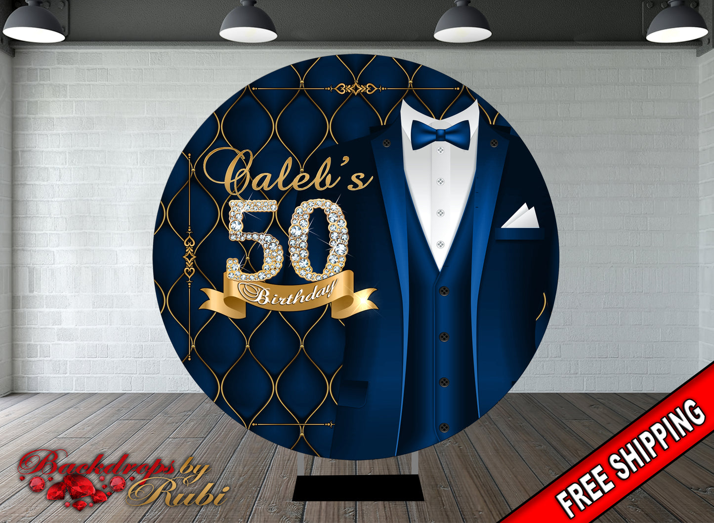 Classic Man Round Backdrop, Men's Birthday Round Backdrop, Tuxedo Round Backdrop, Classic Man Backdrop, 40th, 50th, 60th Backdrop, Tuxedo