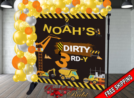 Construction Backdrop, Construction Birthday Banner, Construction Birthday Backdrop, Construction Baby Shower, Construction Birthday Party