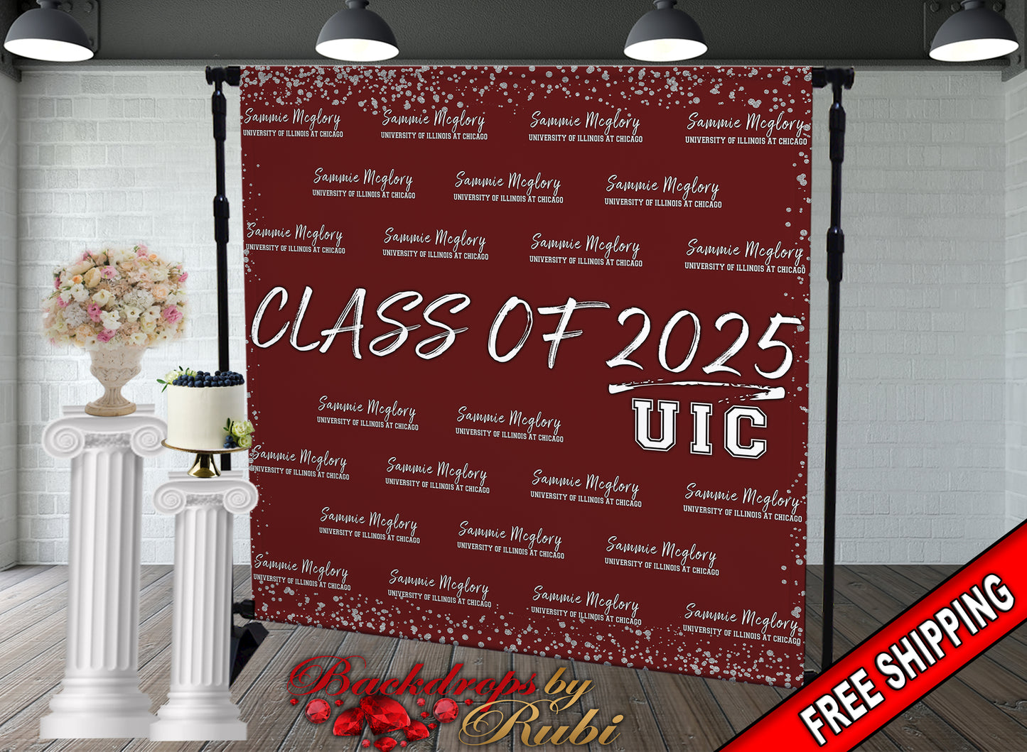 Graduation Backdrop, Sweet 16, Graduation Photo Booth, Class of 2025 Backdrop, Class of 2025 Step and Repeat, Graduation Senior Prom Banner, Class of 2025