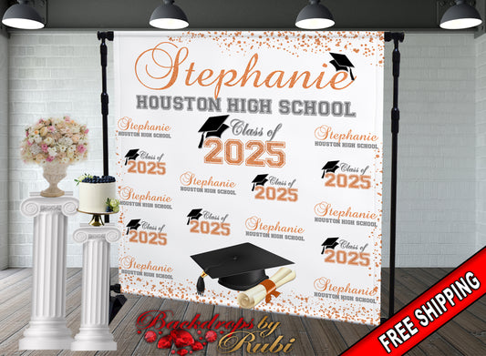 Graduation Backdrop, Sweet 16, Graduation Photo Booth, Class of 2025 Backdrop, Class of 2025 Step and Repeat, Graduation Senior Prom Banner, Class of 2025