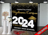 Graduation Backdrop, Prom, Graduation Photo Booth, Class of 2024 Backdrop, Class of 2024 Step and Repeat, Graduation Senior Prom Banner, Class of 2024