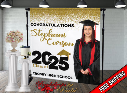 Graduation Backdrop, Prom, Graduation Photo Booth, Class of 2025 Backdrop, Class of 2025 Step and Repeat, Graduation Senior Prom Banner, Class of 2025