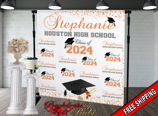 Graduation Backdrop, Sweet 16, Graduation Photo Booth, Class of 2024 Backdrop, Class of 2024 Step and Repeat, Graduation Senior Prom Banner, Class of 2024